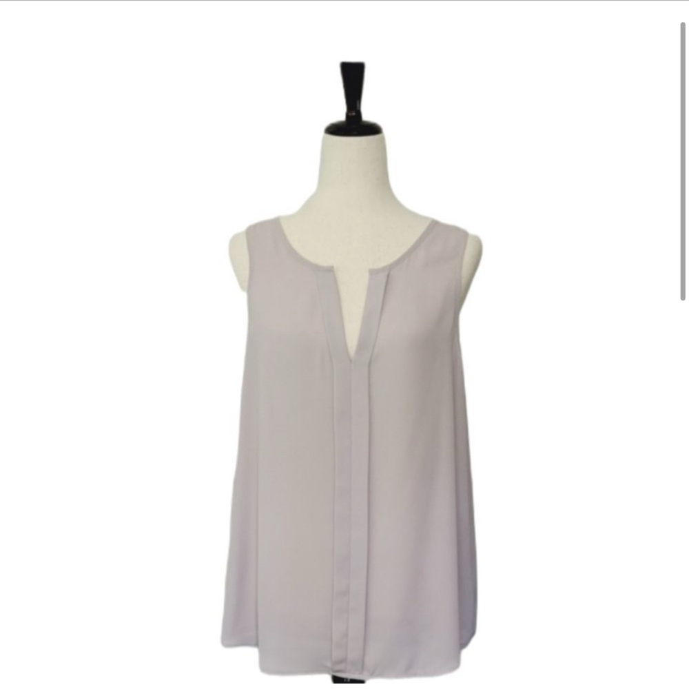 Maurices Toupe Split Neck Sleeveless Chiffon Blouse Size XL